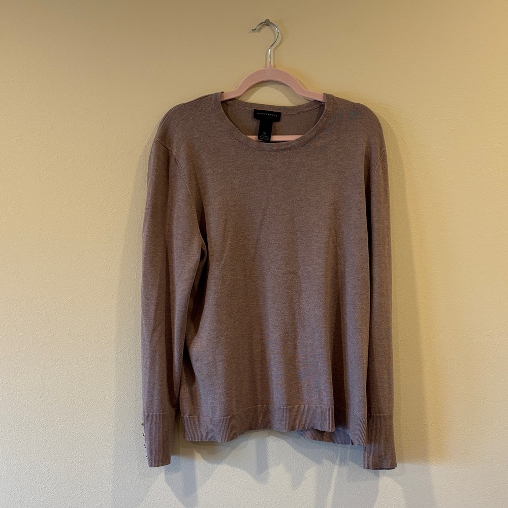 Investments Taupe Knit Top